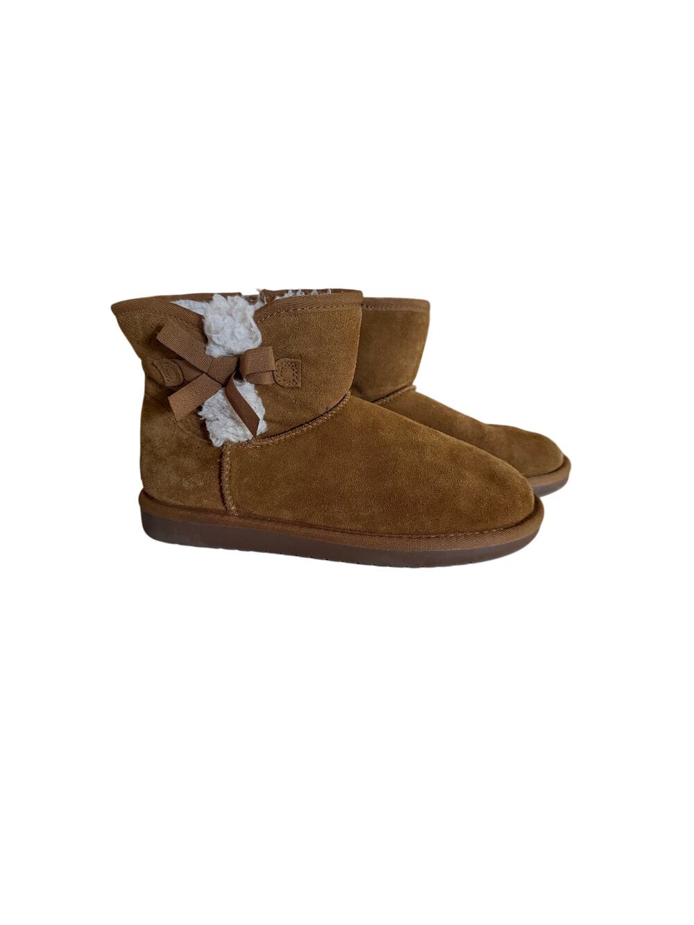 Koolaburra by UGG Chestnut Faux Fur Bow Winter Boots Womens Size 4 Style 1117810